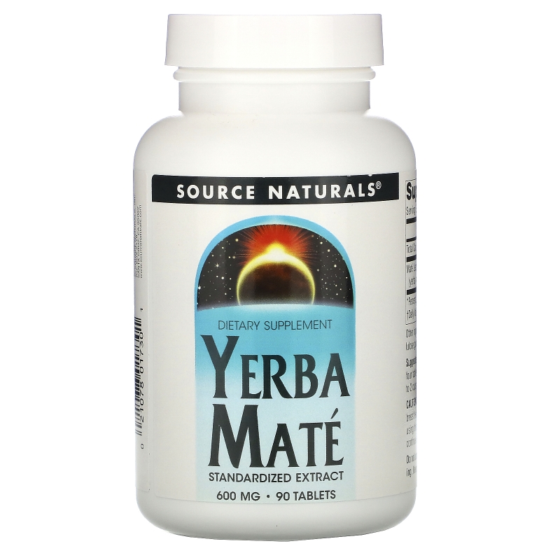 Source Naturals, Парагвайский чай (мате), 600 мг, 90 таблеток