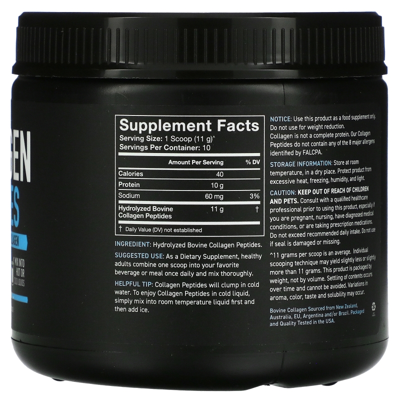 Sports Research, Collagen Peptides, Hydrolyzed Type I & III Collagen, Unflavored, 3.9 oz (110.7 g)