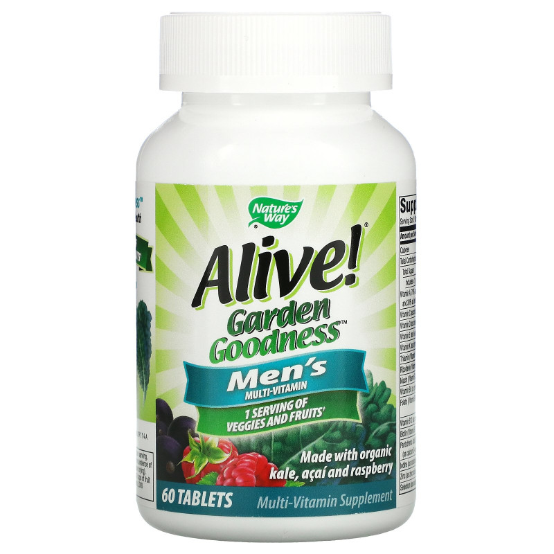 Nature's Way, Alive! Garden Goodness Men's Multivitamin, 60 Tablets