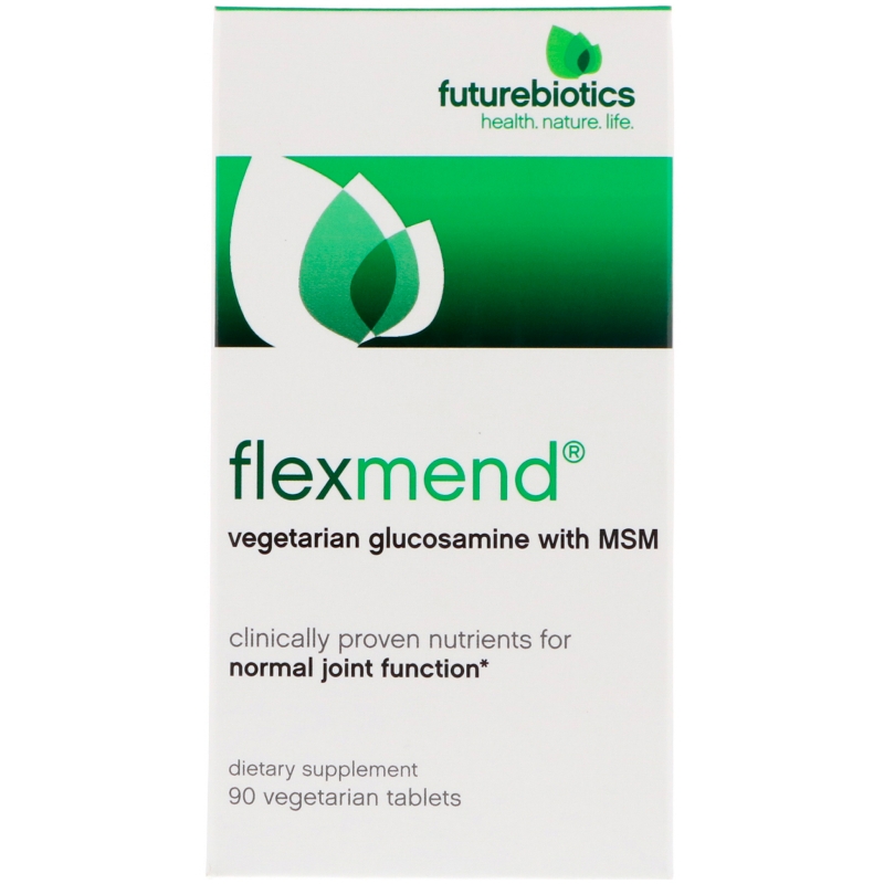 FutureBiotics, FlexMend, вегетарианский глюкозамин с МСМ, 90 вегетарианских капсул