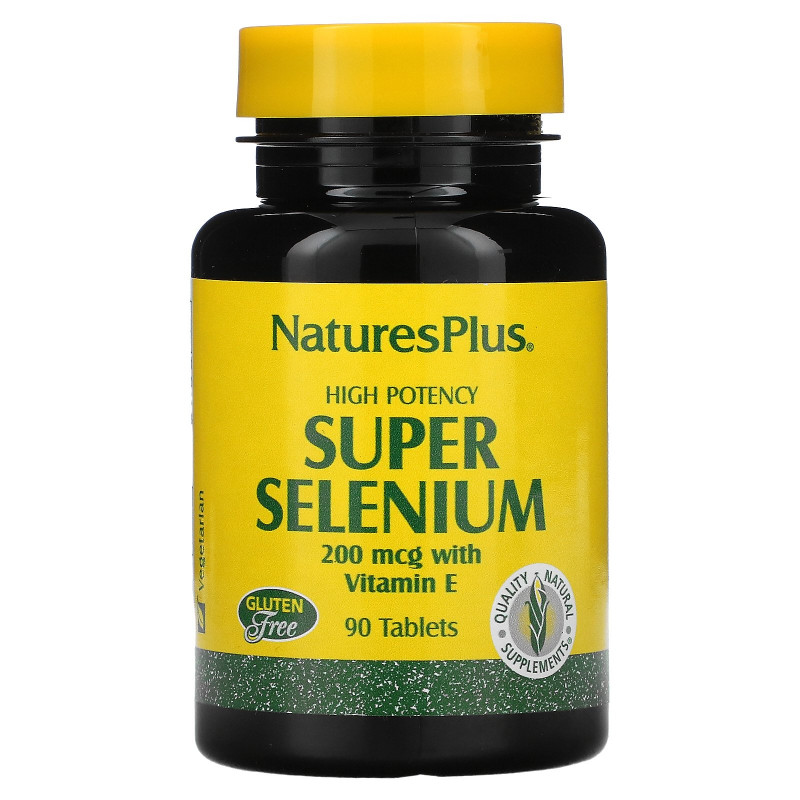 Nature's Plus, Super Selenium, супер селен, 200 мкг, 90 таблеток