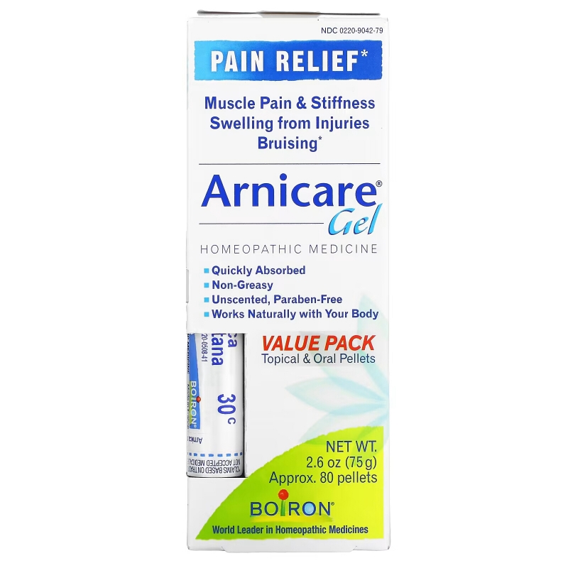 Boiron, Topical & Oral Pellets Value Pack, Arnica Gel Pain Relief, Approx. 80 Pellets, 2.6 oz (75 g)