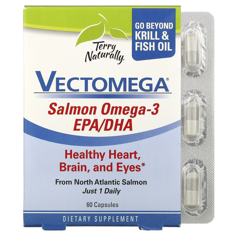 Terry Naturally, Vectomega, Salmon Omega-3 EPA/DHA,  60 Capsules