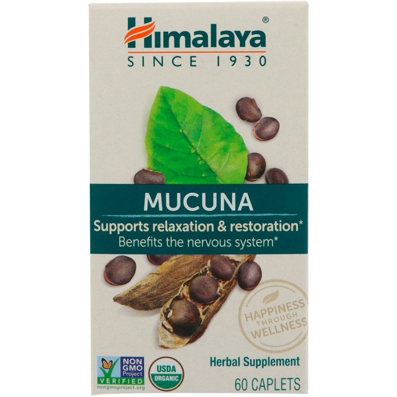 Himalaya Herbal, Healthcare Mucuna успокаивающий тоник в каплетах, для поддержания нервной системы, 60 каплет