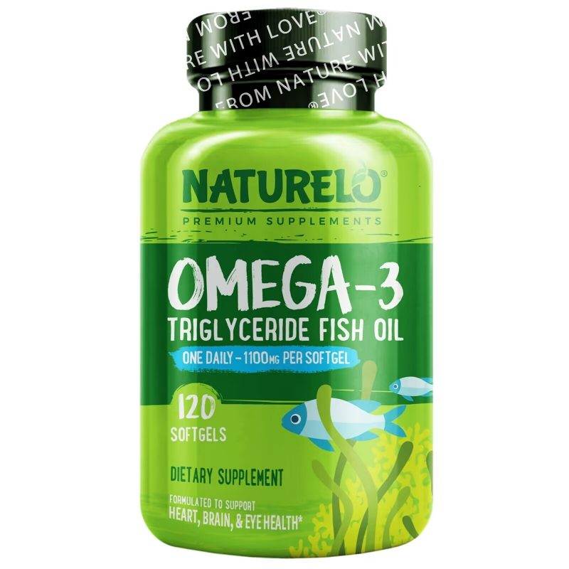 NATURELO, Omega-3 Triglyceride Fish Oil, 1,100 mg, 120 Softgels