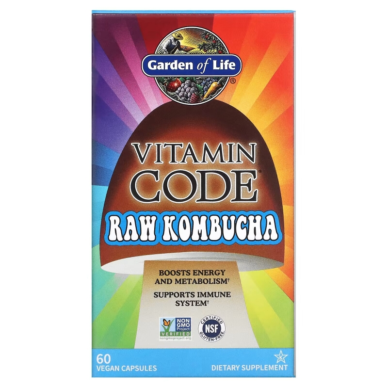 Garden of Life Vitamin Code Сырой комбуча 60 веганских капсул UltraZorbe