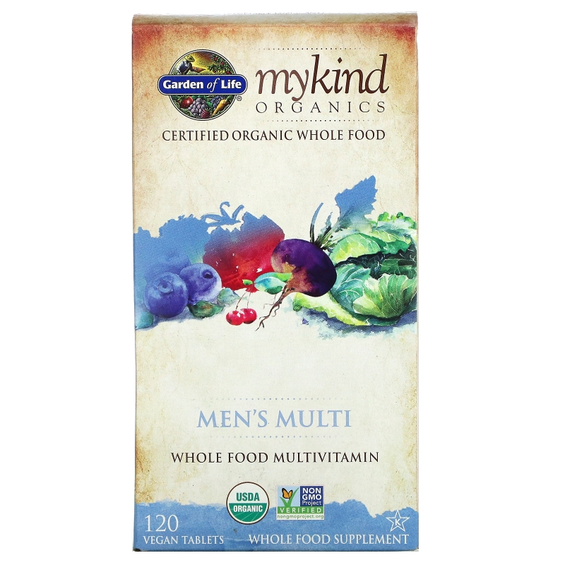 Garden of Life KIND Organics Мультивитамины для мужчин 120 веганских таблеток