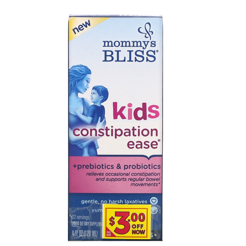 Mommy's Bliss, Kids Constipation Ease, 4 Years+, Orange, 4 fl oz (120 ml)