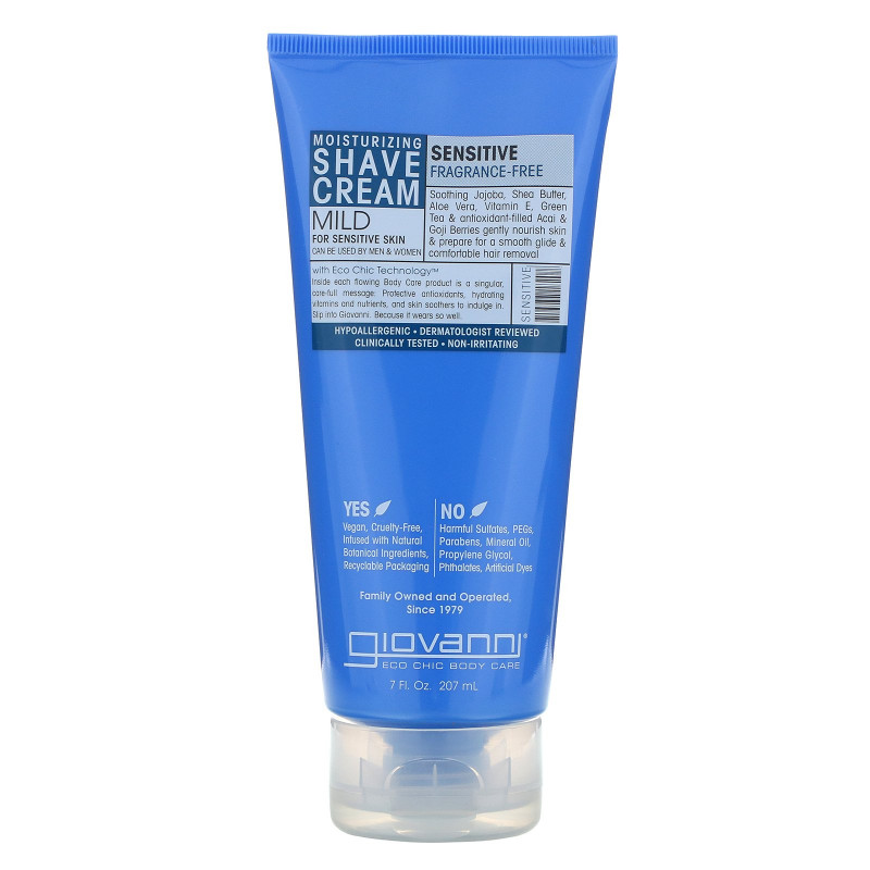 Giovanni Moisturizing Shave Cream Sensitive Fragrance Free 7 fl oz (207 ml)