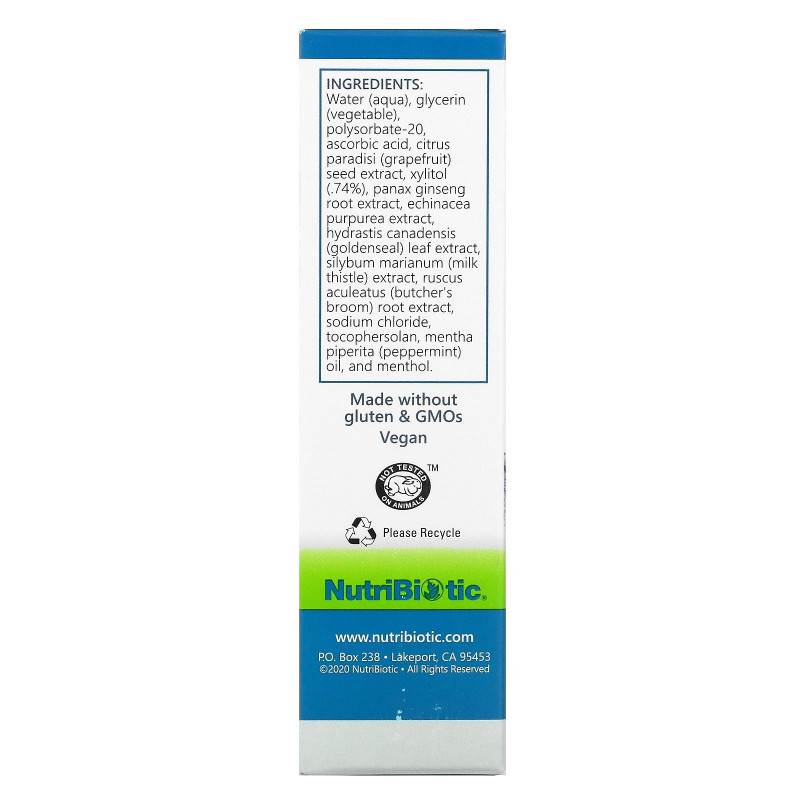 NutriBiotic, Nasal Spray Plus with Grapefruit Seed Extract, 1 fl oz (29.5 ml)