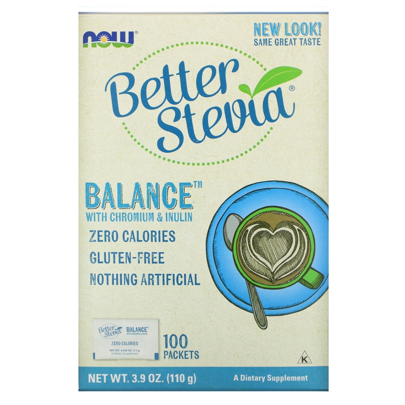 Now Foods BetterStevia Стевия 100 пакетиков