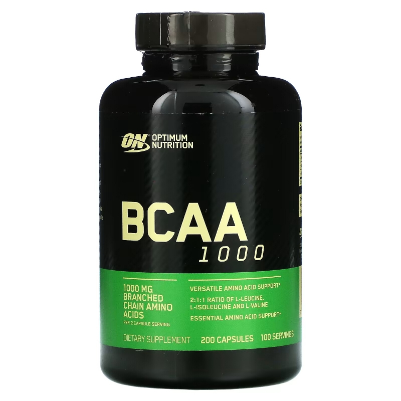 Optimum Nutrition, Mega-Size BCAA 1000, 1000 мг, 200 капсул