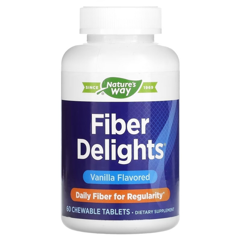 Nature's Way, Fiber Delights, Vanilla , 60 Chewable Tablets