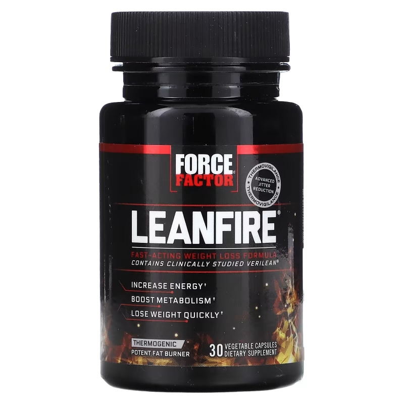 Force Factor, LeanFire, Fast-Acting Weight Loss Formula, 30 Vegetable Capsules