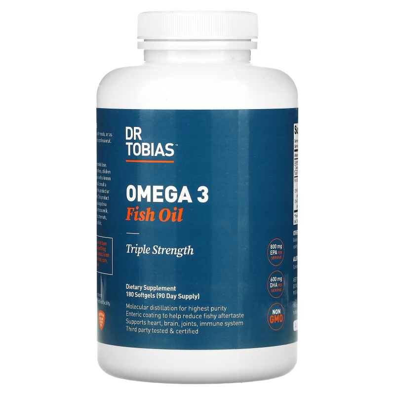 Dr. Tobias, Omega 3 Fish Oil, Triple Strength, 180 Softgels