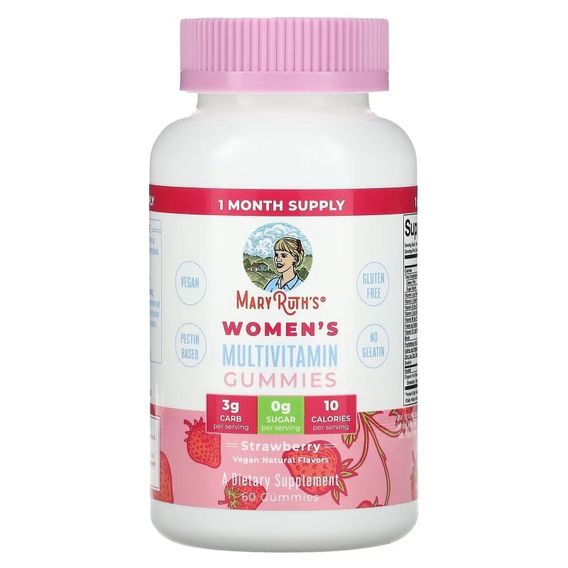 MaryRuth Organics, Women's Multivitamin Gummies, Strawberry , 60 Gummies