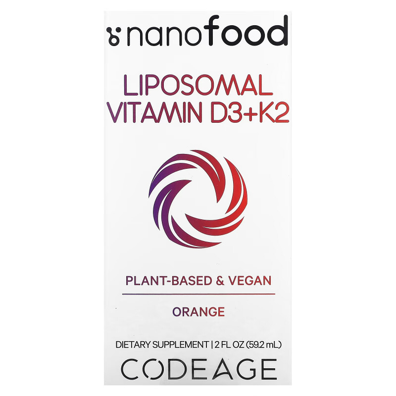 Codeage, Liposomal Vitamin D3+K2, Orange, 2 fl oz (59.2 ml)