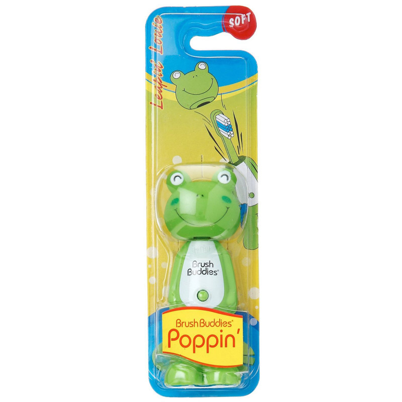 Brush Buddies, Poppin', Leapin' Louie Frog, Soft, 1 Toothbrush