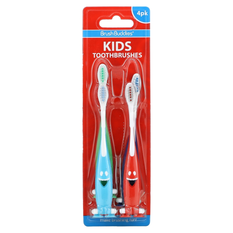 Brush Buddies, Smart Care, Kids Toothbrush, 4 Pack
