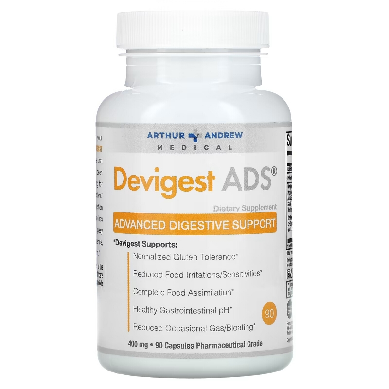 Arthur Andrew Medical, Devigest ADS, Advanced Digestive Support, 400 mg, 90 Capsules