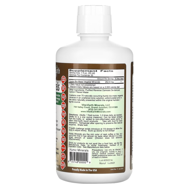 Vital Earth Minerals Гуминовые минералы 32 жидких унции (946 мл)