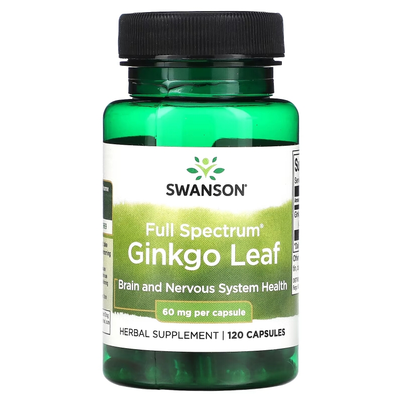 Swanson, Full Spectrum Ginkgo Leaf, 60 mg, 120 Capsules