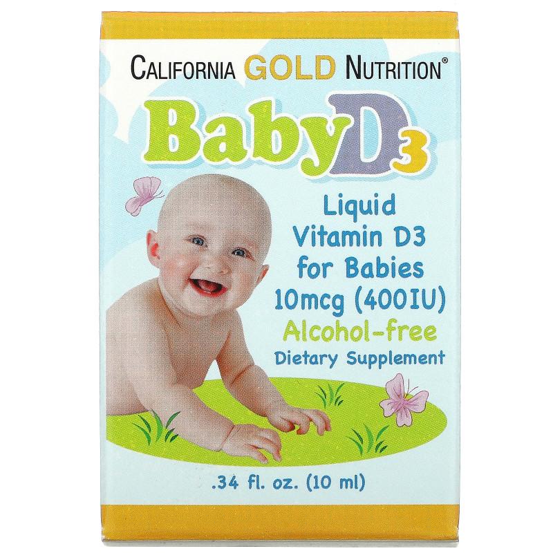 California Gold Nutrition Витамин D3 400 МЕ .34 ж.унций (10 мл)