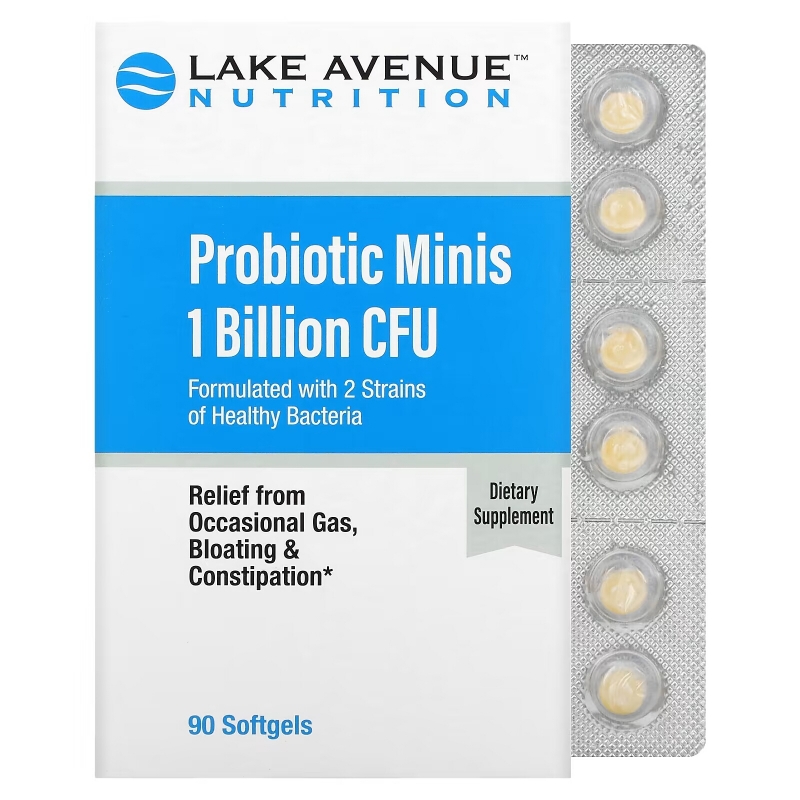 Lake Avenue Nutrition, Probiotic Minis, 2 Strains of Healthy Bacteria, 1 Billion CFU, 90 Mini Softgels