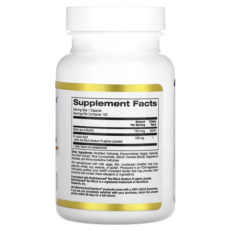 California Gold Nutrition, Stabilized R-Lipoic Acid, 120 Veggie Capsules