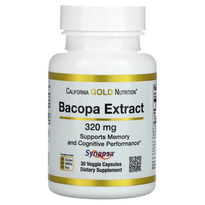 California Gold Nutrition, Bacopa Extract, 320 mg, 30 Veggie Capsules